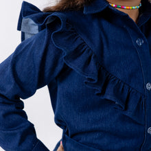 Load image into Gallery viewer, AVA Denim Ruffles Chemise