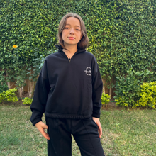 Load image into Gallery viewer, CAMPUS QUARTER -ZIP SET IN BLACK