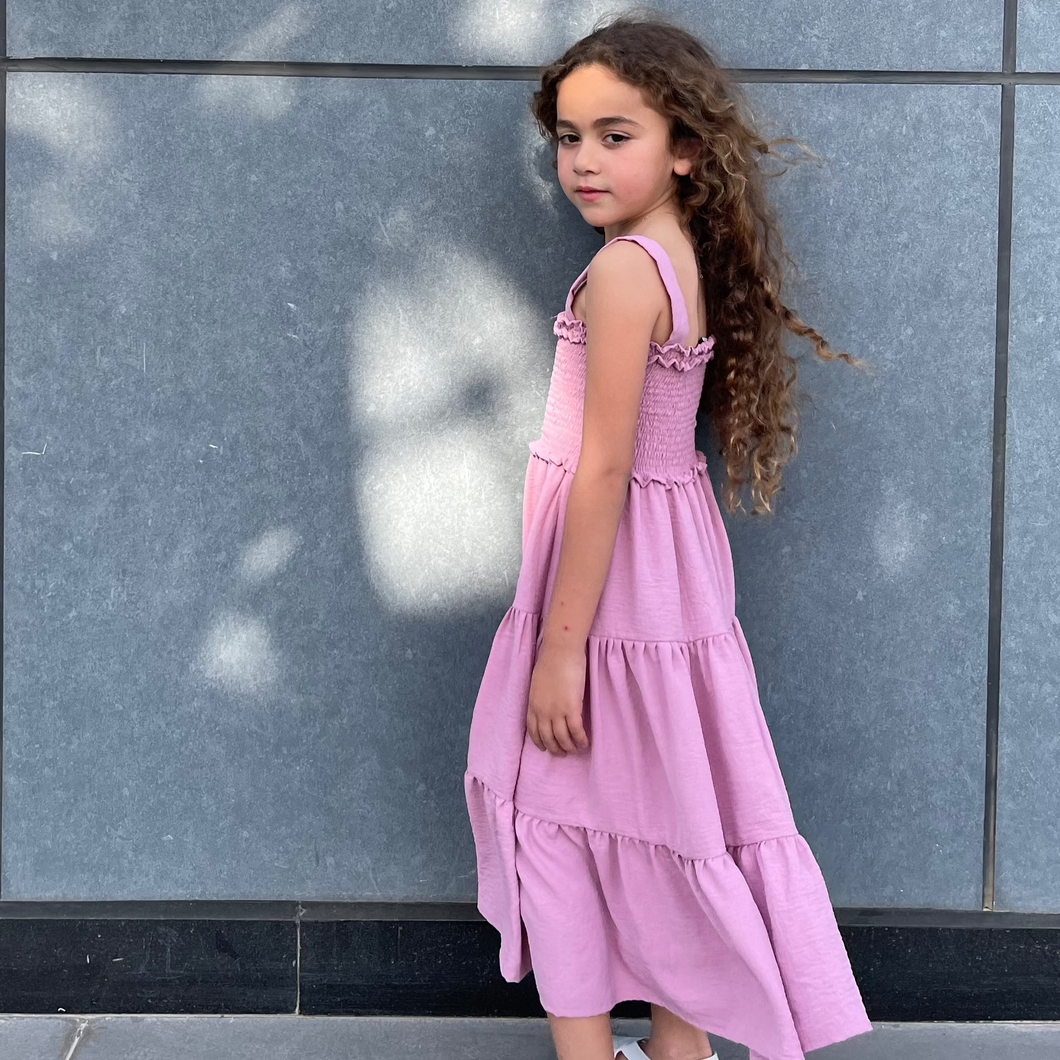 Seaside Twirl Dress in Lilac Purple